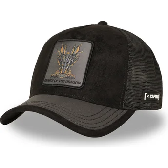 Schwarze Trucker-Kappe House Of The Dragon HOD DRA Game of Thrones von Capslab