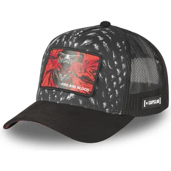 Sapkák ívelt fekete snapback Fire And Blood GOT BLO Dracarys Trónok harca Capslab