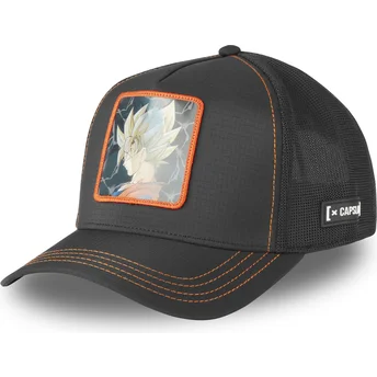 Schwarze Trucker-Kappe Son Goku DBS7 SSJ Dragon Ball von Capslab