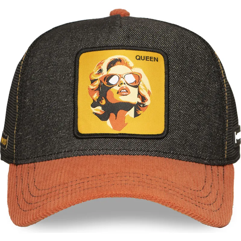 svart-och-brun-trucker-keps-marilyn-monroe-queen-fam-que-famous-fran-capslab