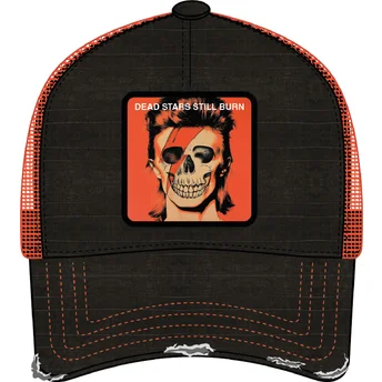 Svart och orange truckerkeps David Bowie Dead Stars Still Burn FAM DEA Famous från Capslab