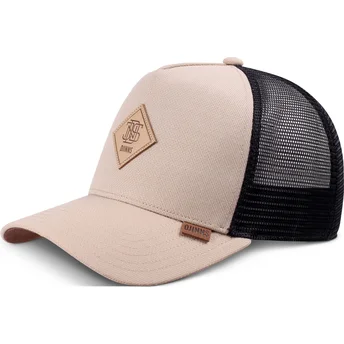 Djinns Plainlace HFT beige und schwarze Trucker-Kappe