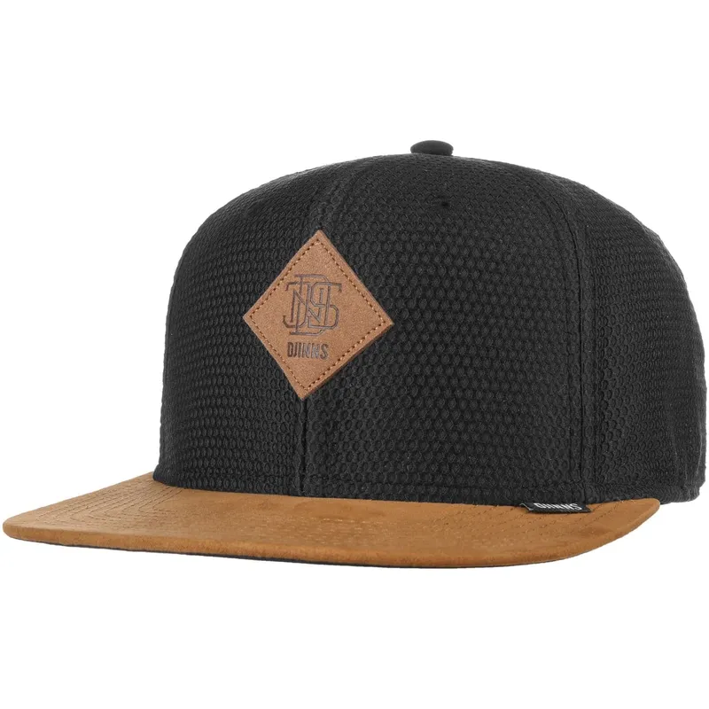 schwarze-und-braune-snapback-flatcap-honey-knit-von-djinns