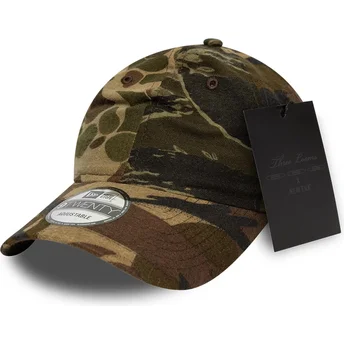 New Era 9TWENTY Gebogene Kappe Camouflage Verstellbar Brushed Cotton Three Looms Woodland