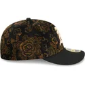schwarze-gebogene-kappe-59fifty-low-profile-floral-cord-three-looms-bedruckter-cord-von-oakland-athletics-mlb-von-new-era