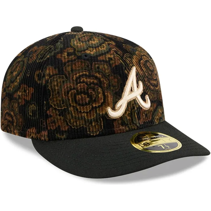 sapkak-ivelt-fekete-illesztett-59fifty-low-profile-floral-cord-three-looms-printed-corduroy-atlanta-braves-mlb-new-era