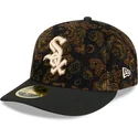 svart-bojd-keps-justerbar-59fifty-low-profile-floral-cord-three-looms-printed-corduroy-fran-chicago-white-sox-mlb-av-new-era