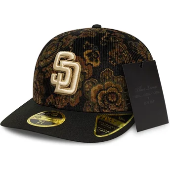Sapkák ívelt fekete illesztett 59FIFTY Low Profile Floral Cord Three Looms Printed Corduroy San Diego Padres MLB New Era