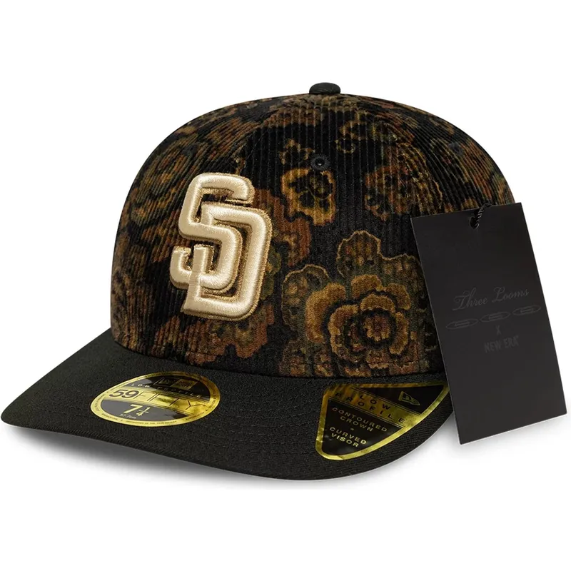 cap-ivelt-cheren-reguliran-59fifty-low-profile-floral-cord-three-looms-printed-corduroy-san-diego-padres-mlb-new-era
