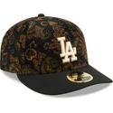 schwarze-gebogene-59fifty-low-profile-floral-cord-three-looms-printed-corduroy-los-angeles-dodgers-mlb-kappe-von-new-era