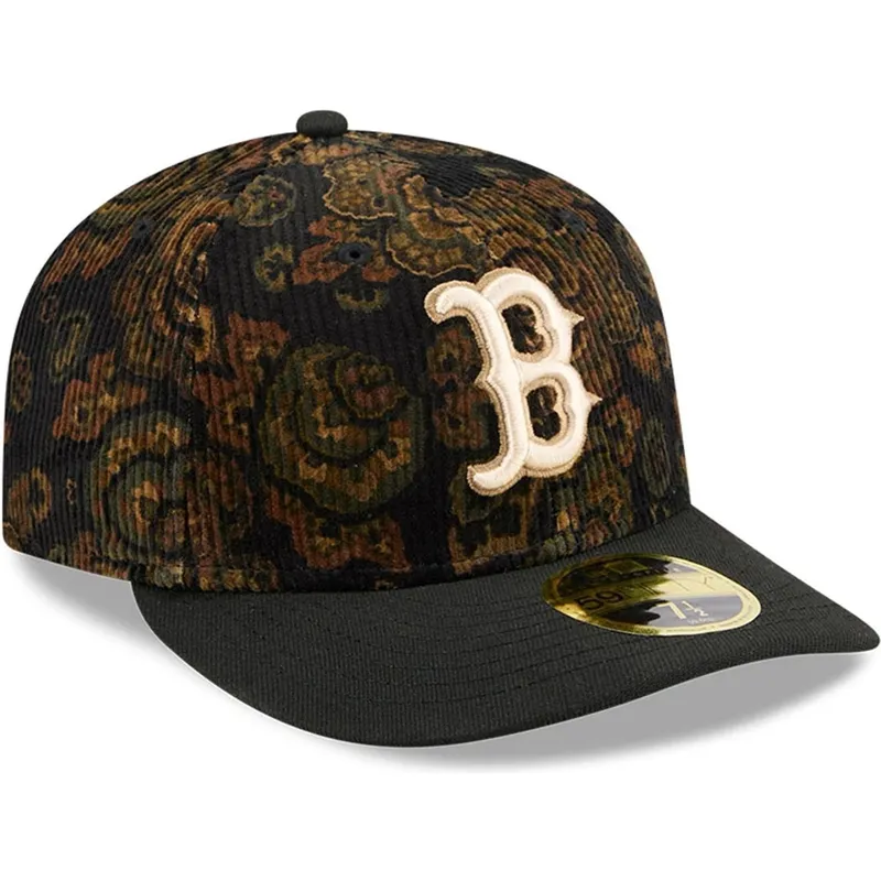 cap-ivelt-cheren-reguliran-59fifty-low-profile-floral-cord-three-looms-printed-corduroy-boston-red-sox-mlb-new-era