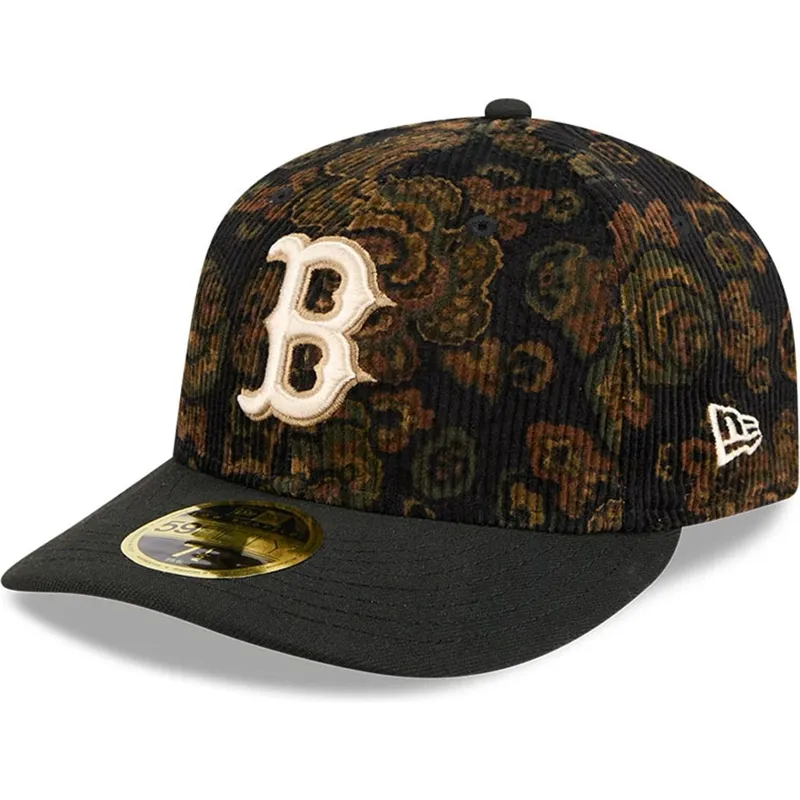 cap-ivelt-cheren-reguliran-59fifty-low-profile-floral-cord-three-looms-printed-corduroy-boston-red-sox-mlb-new-era