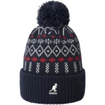 Kangol Holiday Dk Blue Navy Blue Beanie with Pompom