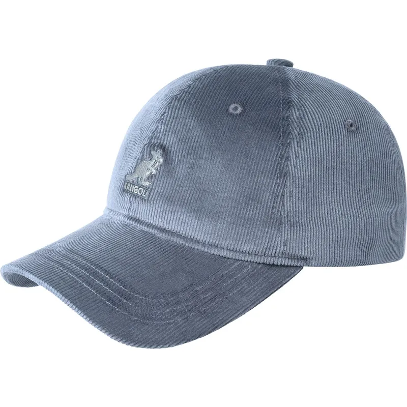 kangol-verstellbare-baseball-cap-aus-denim-in-blau-mit-gebogenem-schirm