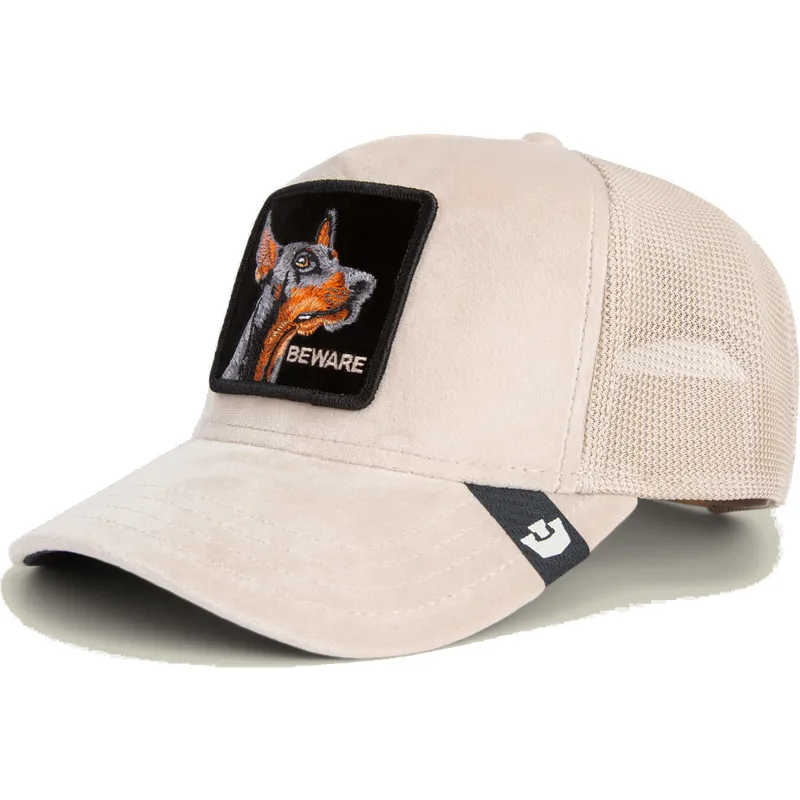 sapkak-ivelt-bezs-snapback-beware-doberman-velour-the-farm-goorin-bros