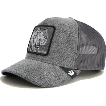 Goorin Bros. The Farm Savage Denim graue Trucker-Kappe mit Tiger.