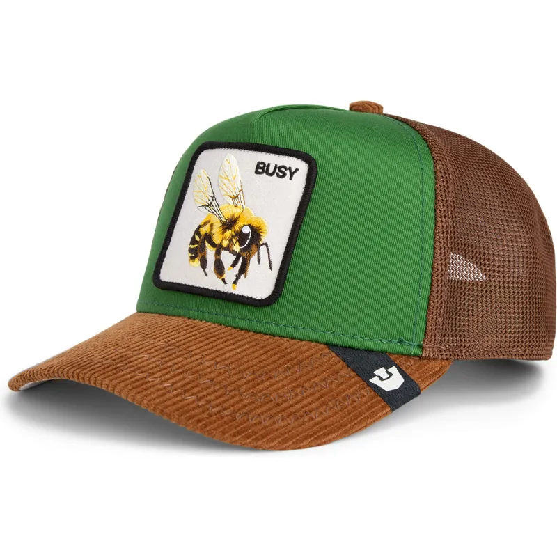 trucker-cap-grun-und-braun-biene-busy-remix-the-farm-von-goorin-bros