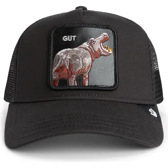 Schwarze Trucker-Kappe Nilpferd Gut Hippo Sport The Farm von Goorin Bros.
