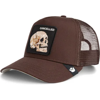 Trucker-Cap braun Totenkopf The Cancelled Skull Grit The Farm von Goorin Bros.