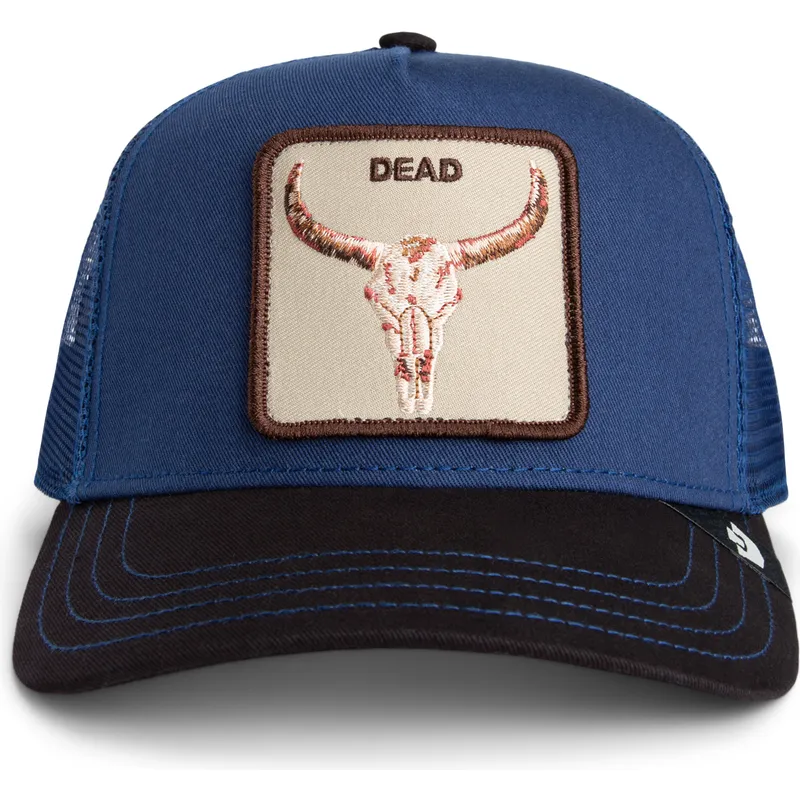 truckerkeps-bla-och-svart-oxe-two-tone-skull-grit-the-farm-fran-goorin-bros