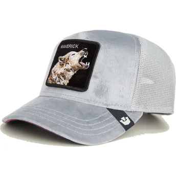 Goorin Bros. Maverick Wolf Velour Trucker Cap Grau Lobo The Farm.