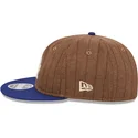 gorra-plana-marron-y-azul-ajustable-9fifty-retro-crown-wool-pinstripe-de-los-angeles-dodgers-mlb-de-new-era