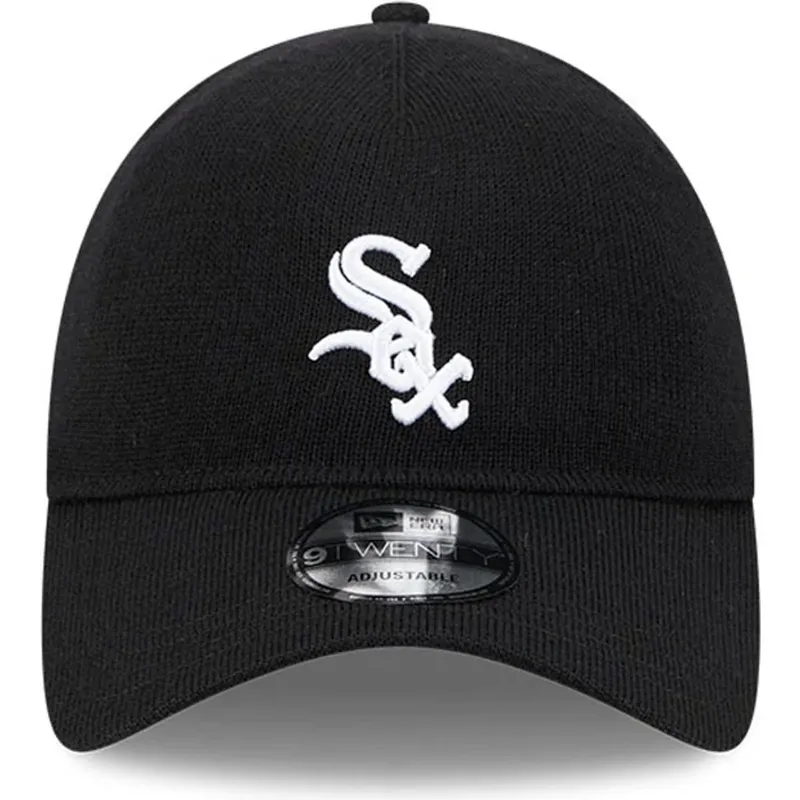 schwarze-gebogene-verstellbare-kappe-9twenty-merino-wool-von-chicago-white-sox-mlb-von-new-era