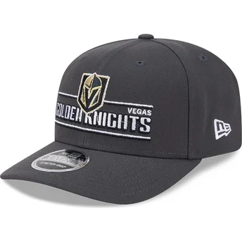 Graue gebogene Snapback-Kappe 9SEVENTY Stretch Snap Stated der Vegas Golden Knights NHL von New Era