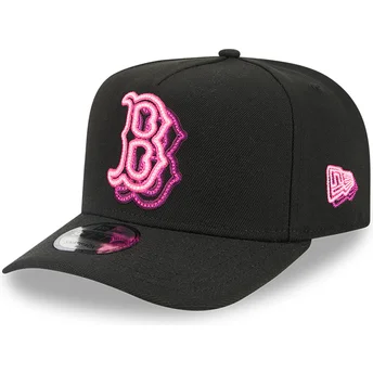 New Era Curved Brim 9FIFTY A Frame Neon Boston Red Sox MLB Black Snapback Cap