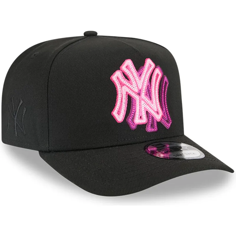 schwarze-gebogene-snapback-kappe-9fifty-a-frame-neon-der-new-york-yankees-mlb-von-new-era