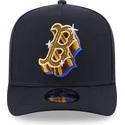 marineblaue-gebogene-snapback-kappe-9fifty-a-frame-emblem-der-boston-red-sox-mlb-von-new-era