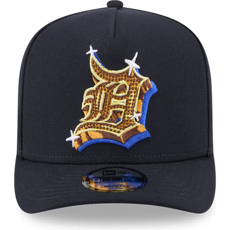 marineblaue-gebogene-snapback-kappe-9fifty-a-frame-emblem-der-detroit-tigers-mlb-von-new-era