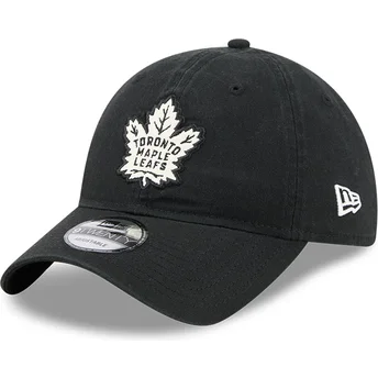 Gorra curva negra ajustable 9TWENTY Stamp de Toronto Maple Leafs NHL de New Era
