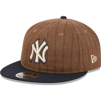 Sapkák lapos barna állítható 9FIFTY Retro Crown Wool Pinstripe New York Yankees MLB New Era