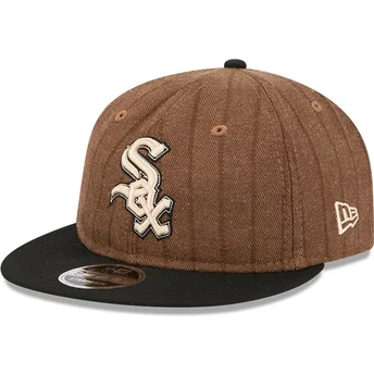 Sapkák lapos barna állítható pánt 9FIFTY Retro Crown Wool Pinstripe Chicago White Sox MLB New Era