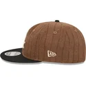 braune-und-schwarze-verstellbare-flatcap-9fifty-retro-crown-wool-pinstripe-der-chicago-white-sox-mlb-von-new-era