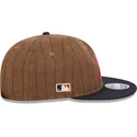 brun-och-marinbla-justerbar-platt-keps-9fifty-retro-crown-wool-pinstripe-fran-atlanta-braves-mlb-av-new-era