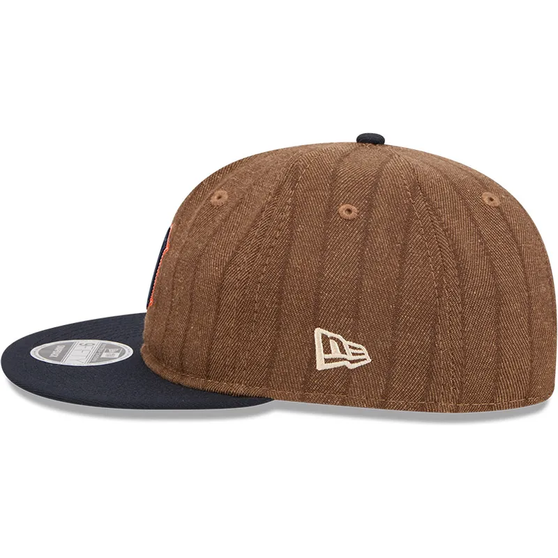 braune-und-marineblaue-verstellbare-flache-kappe-9fifty-retro-crown-wool-pinstripe-der-detroit-tigers-mlb-von-new-era