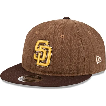 Sapkák lapos barna állítható pánt 9FIFTY Retro Crown Wool Pinstripe San Diego Padres MLB New Era