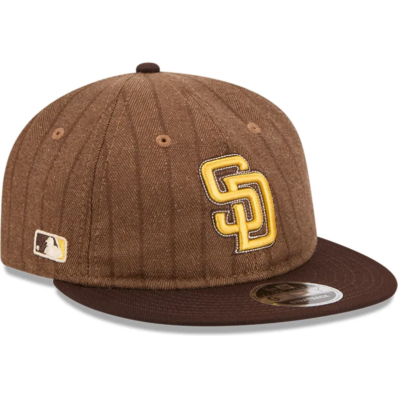 braune-verstellbare-flache-9fifty-retro-crown-wool-pinstripe-kappe-der-san-diego-padres-mlb-von-new-era