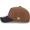 atlanta-braves-mlb-new-era-9twenty-a-frame-wool-pinstripe-verstellbare-braun-und-marineblau-gebogene-kappe
