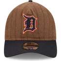 gorra-curva-marron-y-azul-marino-ajustable-9twenty-a-frame-wool-pinstripe-de-detroit-tigers-mlb-de-new-era