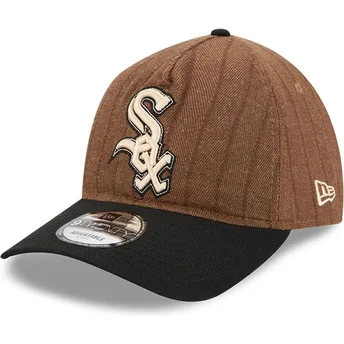 Sapkák ívelt barna állítható pánt 9TWENTY A Frame Wool Pinstripe Chicago White Sox MLB New Era