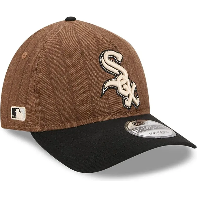 sapkak-ivelt-barna-allithato-9twenty-a-frame-wool-pinstripe-chicago-white-sox-mlb-new-era
