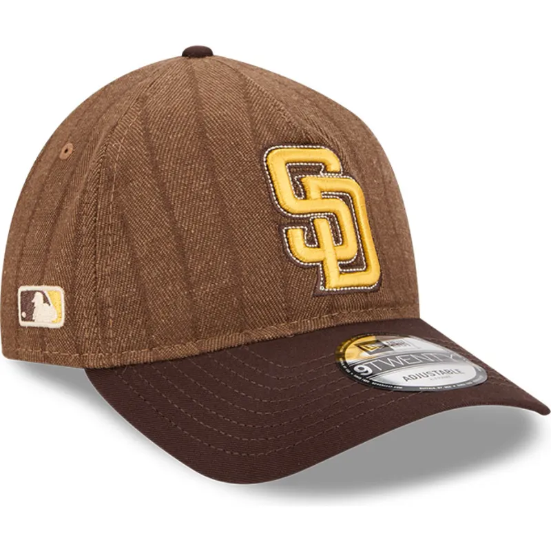 braune-verstellbare-gebogene-kappe-9twenty-a-frame-wool-pinstripe-der-san-diego-padres-mlb-von-new-era