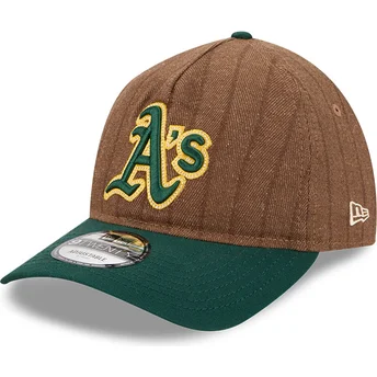 Cap ívelt кафяв регулируема лента 9TWENTY A Frame Wool Pinstripe Oakland Athletics MLB New Era