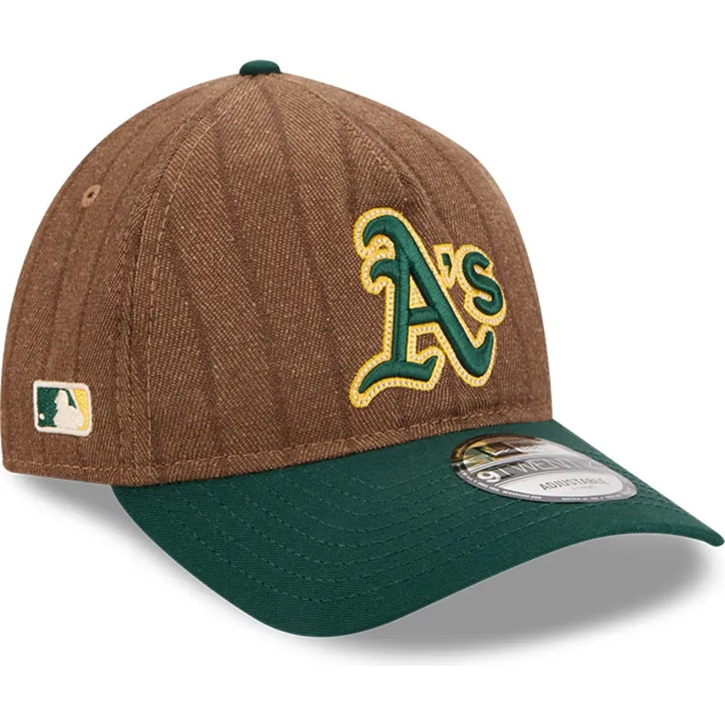 sapkak-ivelt-barna-allithato-9twenty-a-frame-wool-pinstripe-oakland-athletics-mlb-new-era