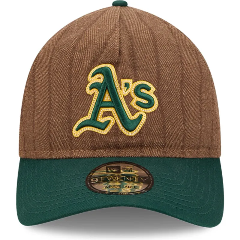sapkak-ivelt-barna-allithato-9twenty-a-frame-wool-pinstripe-oakland-athletics-mlb-new-era
