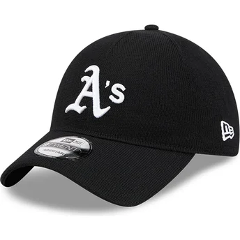 Gorra curva negra ajustable 9TWENTY Merino Wool de Oakland Athletics MLB de New Era