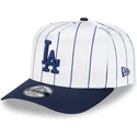 weisse-und-blaue-gebogene-snapback-kappe-9fifty-a-frame-satin-pinstripe-der-los-angeles-dodgers-mlb-von-new-era
